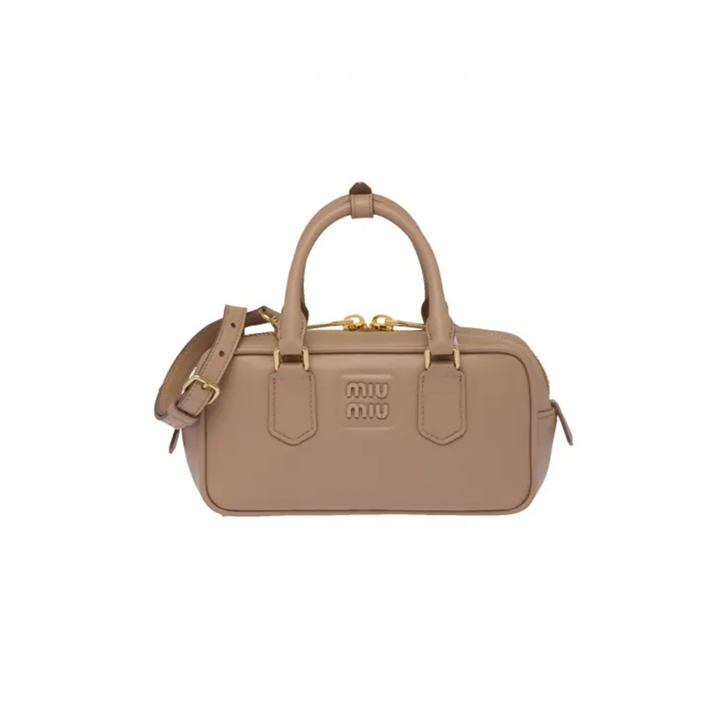 MIU MIU ARCADIE LEATHER HANDBAG 5BB142 (22*10.5*7.5cm)